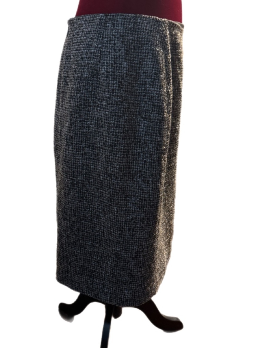 Classic Gray Tweed Pencil Skirt